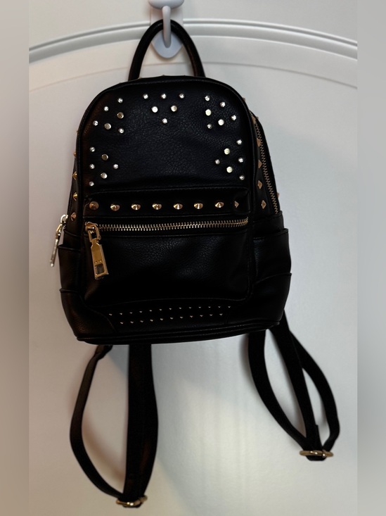 Bebe Black Studded Rhinestone Mini Backpack Convertible Purse main image 4